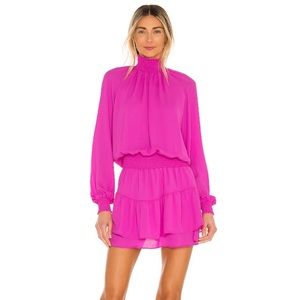 Turtleneck Ruffle Skirt Dress in Cocktail | Krisa | XS